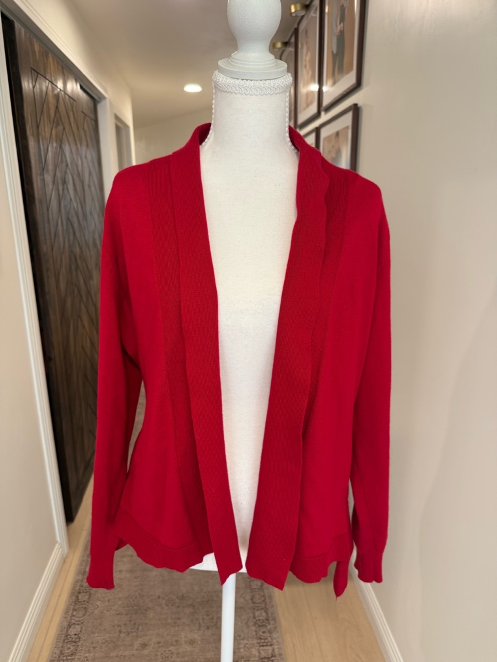 Large 89th + Madison Red Sweater Cardigan